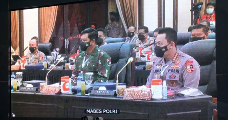 Panglima TNI dan Kapolri Rapat Agenda Nasional Melalui Vidcom Bersama Pangdam III Sriwijaya