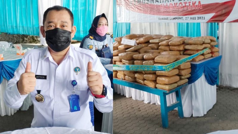 BNN Lampung Memusnahkan Babu Narkotika Jenis Ganja dan Sabu