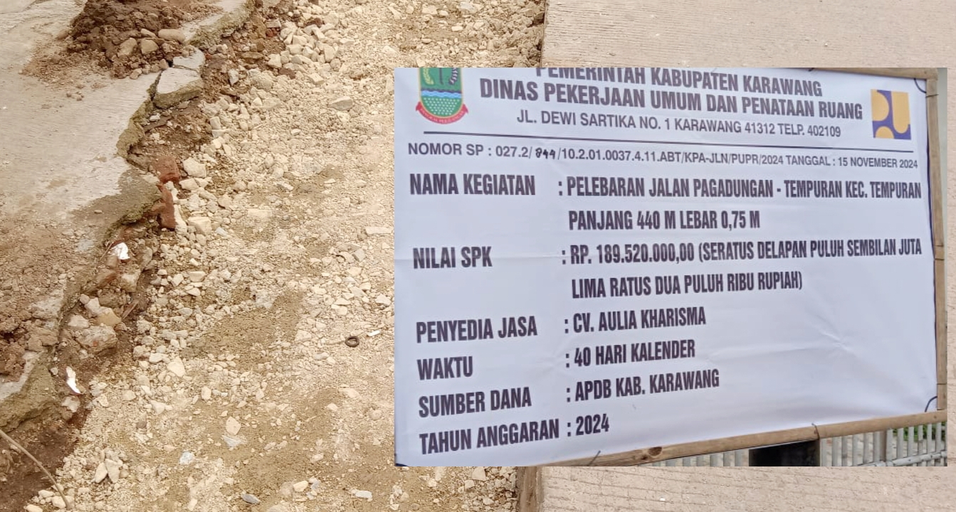 Dinas PUPR melakukan pembiaran pembangunan di Karawang 