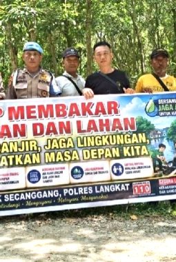 Cegah Karhutla Sejak Dini, Polsek Secanggang Imbau Warga Tak Bakar Sampah