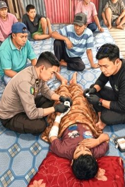 Sentuh Hati Warga, Polres Jeneponto Gelar Sunat Gratis Door to Door bagi Yatim Piatu Pembalap Kerbau